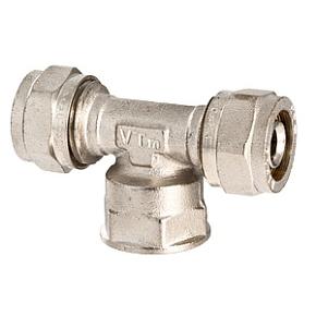 Тройник обжимной VALTEC 16х1/2" с переходом на вн. р.(VTm.332.N.160416)