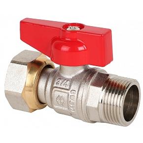 Кран шаровый полнопроходной прямой с накидной гайкой MVI 3/4", внутренняя-наружная, бабоч(BV.531.05)
