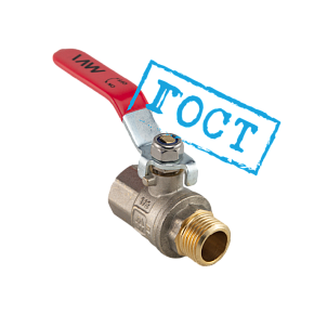 Кран шаровой из латуни прямой, муфта-цапка, MVI, 1/2" (вн-нар, рычажная рукоятка) (BV.912.04)