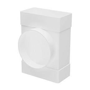 612ТФ10П,Соединитель Т-обр.пластик,плоских воздуховодов 60х120 с выходом на фланц. воздухораспр.D100