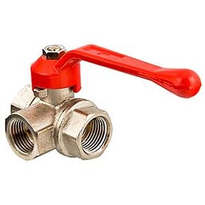 Кран шаровой VALTEC трехходовой, тип L 1/2" вн.-вн.-вн. (VT.360.N.04)