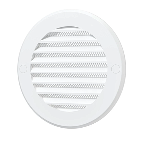 10РКС, Решетка вентиляционная круглая с пластиковой сеткой D130 вытяжная АБС с фланцем D100