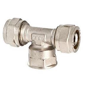 Тройник обжимной VALTEC 16х1/2" с переходом на вн. р.(VTm.332.N.160416)