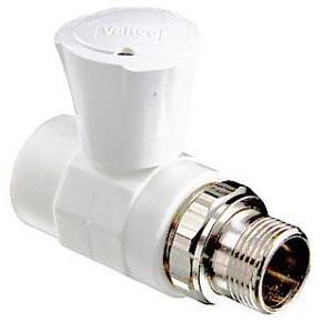 Кран  VALTEC 25х3/4" полипропиленовый (VTp.717.0.02505) для подключения радиатора прямой