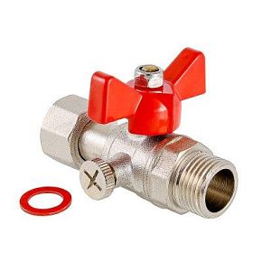 Кран шаровый Valtec для подключения манометра 1/2 нар-1/2 вн (VT.806.N.0404)