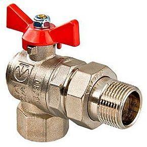 Кран шаровой VALTEC BASE 1" угловой с полусгоном  вн.-нар. (VT.228.N.06)