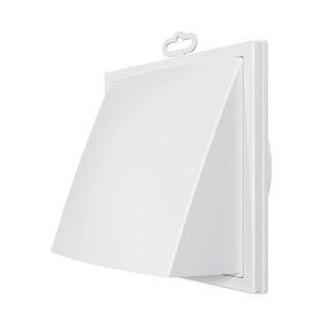 1919К15.16ФВ, Выход стенной вытяжной с обратным клапаном 190х190 с фланцем D150/160, ASA, бел