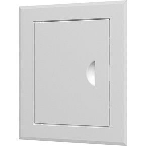 ЛТ3030Мп/э, Люк-дверца ревизионная 360х360 с фланцем 300х300 с ручкой стальная с покр полимер эмалью