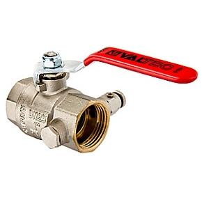 Кран шаровой VALTEC BASE 1/2" с дренажом и воздухоотводчиком  вн.-вн. (VT.245.N.04)