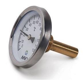 Термометр аксиальный MVI,биметаллич.,диапаз.показ.от 0°C до 120°C,Ø корп.63мм,погруж.,подкл.G1/2